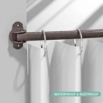 Mcrbeay Curved Shower Curtain Rod, Adjustable 40-72 inches Extra Wide Curved Shower Rods for Bathroom, Rust proof Shower Rod, Stainless Steel Curved Curtain Rod for Shower, Bathtub, Bronze