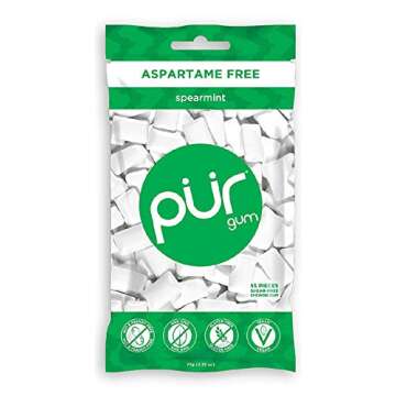 PUR GUM 100% Xylitol Chewing Gum, Cool Mint,Spearrmint,Wintergreen,Pomegranate Mint,Chocolate Mint,Peppermint, Cinnamon + Sugar-Free + Aspartame Free, Vegan + non GMO, 55 Count - Variety Pack of 7