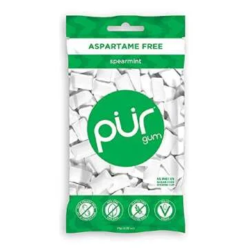 PUR GUM 100% Xylitol Chewing Gum, Cool Mint,Spearrmint,Wintergreen,Pomegranate Mint,Chocolate Mint,Peppermint, Cinnamon + Sugar-Free + Aspartame Free, Vegan + non GMO, 55 Count - Variety Pack of 7