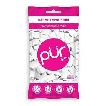PUR GUM 100% Xylitol Chewing Gum, Cool Mint,Spearrmint,Wintergreen,Pomegranate Mint,Chocolate Mint,Peppermint, Cinnamon + Sugar-Free + Aspartame Free, Vegan + non GMO, 55 Count - Variety Pack of 7