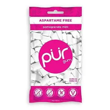 PUR GUM 100% Xylitol Chewing Gum, Cool Mint,Spearrmint,Wintergreen,Pomegranate Mint,Chocolate Mint,Peppermint, Cinnamon + Sugar-Free + Aspartame Free, Vegan + non GMO, 55 Count - Variety Pack of 7
