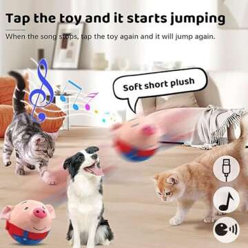 Active Moving Pet Plush Toy - 2024 New Interactive Dog Toy with Sound, Washable Cartoon Pig Design