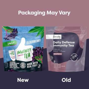 FlavCity Daily Defense Elderberry Immunity Tea - Sugar-Free Herbal Mix
