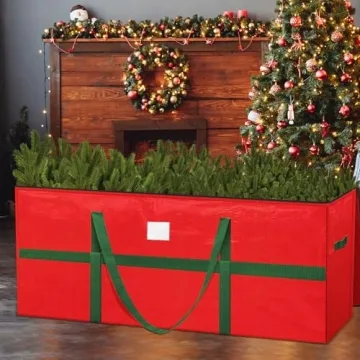 EverMerry Christmas Tree Storage Bag 7.5 Ft, 4 Individual Straps Xmas Heavy Duty Artificial Christmas Tree Bags for Storage Carrying Handles with Carabiners & Dual Zipper & Inner Pocket