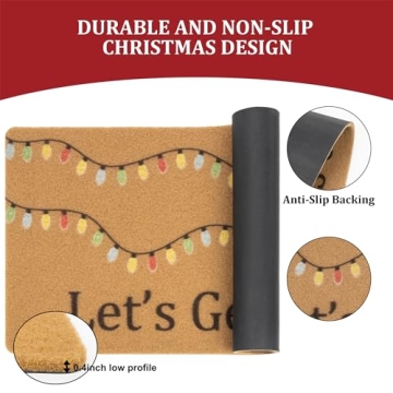 Winter Front Door Mat - Festive & Non-Slip 17x30 Inch