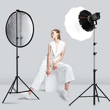 Godox 23”/60cm Light Reflector Diffuser,5-in-1 Portable Collapsible Round Multi Disc with Holder Clip & Bag for Studio Shooting,Video Location,Portrait Photography-Gold,Silver,White,Black,Translucent