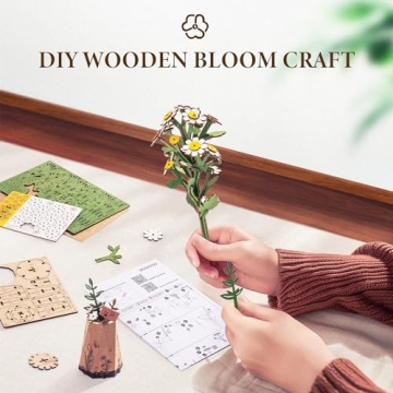ROBOTIME 3D Wooden Flower Kit - Creative DIY Decor