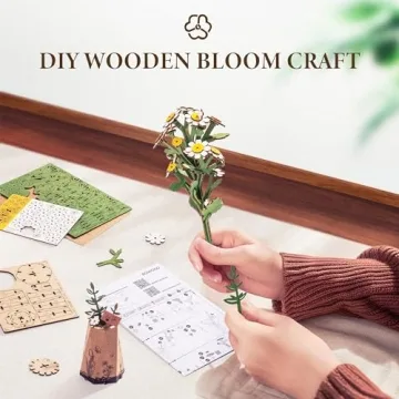 ROBOTIME 3D Wooden Flower Kit - Creative DIY Decor