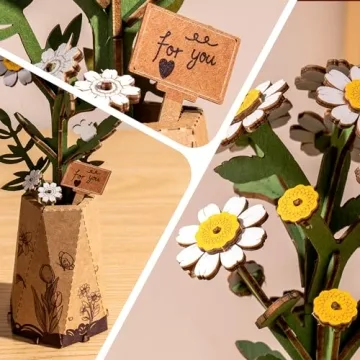 ROBOTIME 3D Wooden Flower Kit - Creative DIY Decor