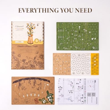 ROBOTIME 3D Wooden Flower Kit - Creative DIY Decor