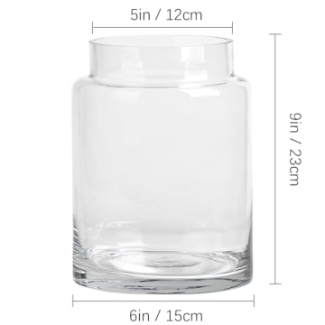 KOIUEYW Clear 9 Inch Flower Vase for Centerpieces