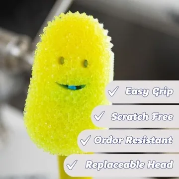 Scrub Daddy Soap Dispensing Dish Wand with Scraper