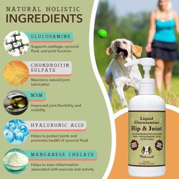 Natural Dog Company Healthy Joints, Skin and Coat Bundle for Dogs, Includes (1) Bottle Natural Dog Company Skin and Coat Oil, (1) Bottle Liquid Glucosamine, Food Topper, Dog's Fish Oil Supplement
