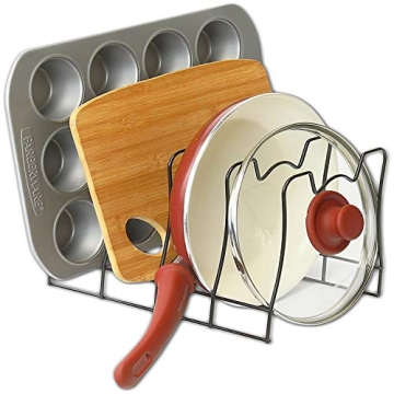 Simple Houseware SimpleHouseware Kitchen Pot Lid Rack Holder Organizer, Bronze