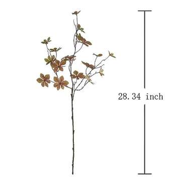 Emivery 6Pcs Fake Fall Greenery Stems, Artificial Fall Leaves Branches Faux Plants Silk Eucalyptus L...