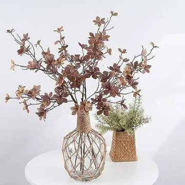 Emivery 6Pcs Fake Fall Greenery Stems for Elegant Decor