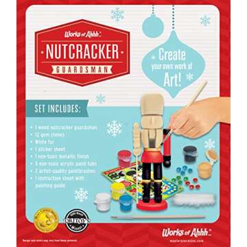 Works of Ahhh... Holiday Craft Set - Nutcracker Guardsman Wood Paint Kit