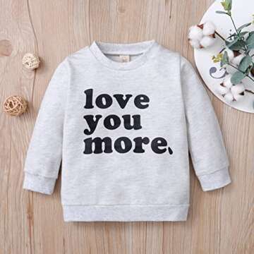 CIYO Valentine's Day Toddler Baby Boy Girls Clothes Letter Printed Long Sleeve Pullover Sweatshirt S...