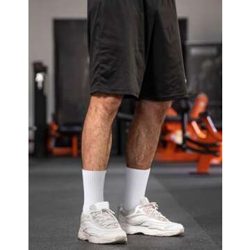 Airacker Athletic Socks Sport Running Calf Socks Performance Cushioned Breathable Crew Socks for Men Women(6 Pairs)