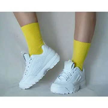 tittimitti 100% Organic Cotton Luxury Women's Socks 1 Pair. Made in Italy. (Mimosa, numeric_8)