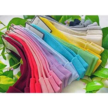 tittimitti 100% Organic Cotton Luxury Women's Socks 1 Pair. Made in Italy. (Mimosa, numeric_8)