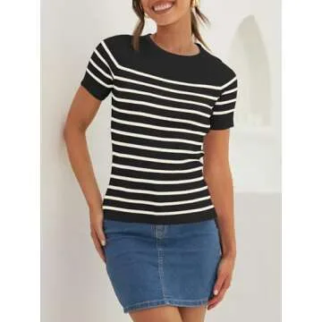ZESICA Striped T-Shirt for Stylish Everyday Wear
