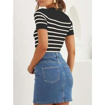 ZESICA Striped T-Shirt for Stylish Everyday Wear