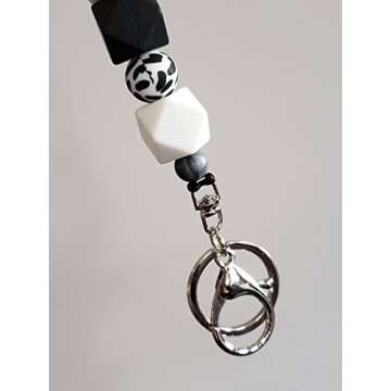 Trendy Silicone Beaded Lanyard with Safety Breakaway