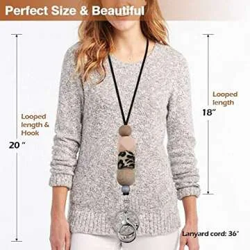 Trendy Silicone Beaded Lanyard with Safety Breakaway