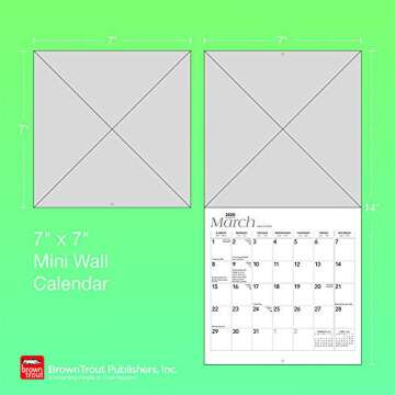 BTS OFFICIAL 2020 7 x 7 Inch Monthly Mini Wall Calendar, K-Pop Bangtan Boys Music