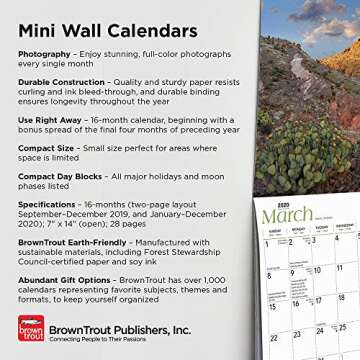 BTS OFFICIAL 2020 7 x 7 Inch Monthly Mini Wall Calendar, K-Pop Bangtan Boys Music