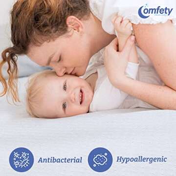 Comfety Full Size Waterproof Mattress Protector - Breathable, Hypoallergenic, Washable, Adjustable, Noiseless