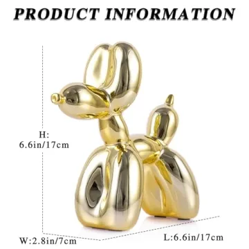 XIAOMAGG Gold Balloon Dog Decor for Art Lovers