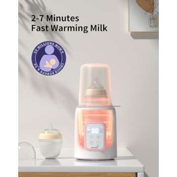 GROWNSY Fast Baby Bottle Warmer - Ideal for New Parents, All Bottles