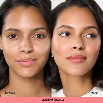 Julep Skip The Brush Cream to Powder Blush Stick - Golden Guava - Blendable and Buildable Color - 2-in-1 Blush and Cheek Makeup Stick