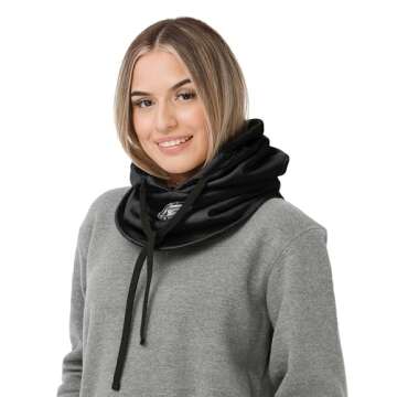 FOCO Philadelphia Eagles NFL Black Drawstring Hooded Gaiter