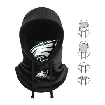 FOCO Philadelphia Eagles NFL Black Drawstring Hooded Gaiter