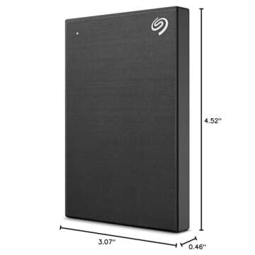 Seagate Backup Plus Slim STHN2000400 2 TB Portable Hard Drive - External - Black