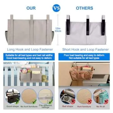 Surblue Bedside Organizer for Bunk Beds and Dorm Rooms