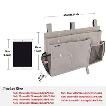 Surblue Bedside Organizer for Bunk Beds and Dorm Rooms
