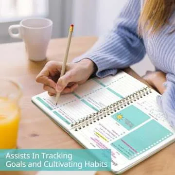 Undated Weekly Planner, Weekly To Do List Notebook with Goal & Habit Tracker Organizer, A5 Weekly Planner Notebook with Spiral Binding, 6.1" x 8.2" - Green