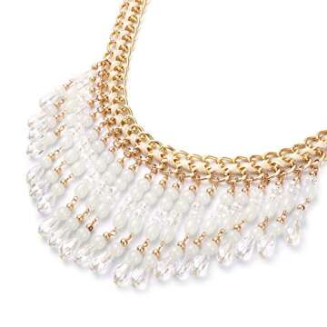 Cubic Zirconia Gold Plated BIB Collar Necklace
