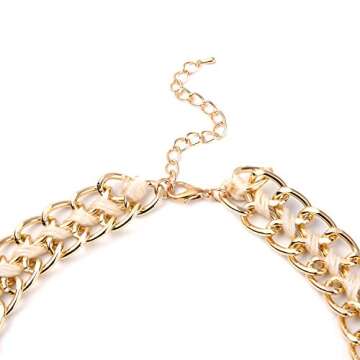 Cubic Zirconia Gold Plated BIB Collar Necklace