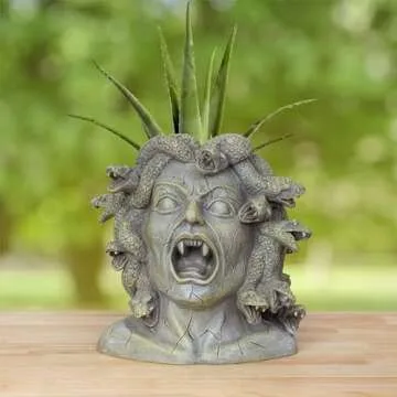 Darware Resin Medusa Head Planter: Enigmatic Garden Decor