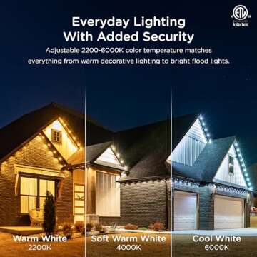 Enbrighten Vibe Eternity Permanent Outdoor Lights, 50ft, 36 RGBWIC LEDs, Smart Everyday Accent Lights, IP67 Waterproof, Works with Alexa, Google Home, White, 81102