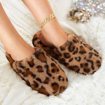 Snug Leaves Women's Fuzzy Scuff Slippers: Luxurious Comfort with Memory Foam