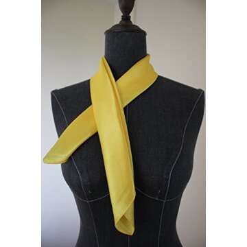 Silk square scarf pure color head scarf blend neckerchief (Yellow)