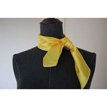 Silk square scarf pure color head scarf blend neckerchief (Yellow)