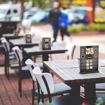 JDEA Acrylic Sign Holder Desktop Display Holder for Homes Restaurants Offices Shops (3 Pack 8.5x11 B...