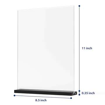 JDEA Acrylic Sign Holder Desktop Display Holder for Homes Restaurants Offices Shops (3 Pack 8.5x11 Black)